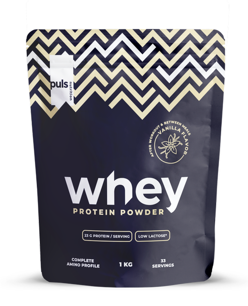 PULS Whey, Flavors: Chocolate, Vanilla, or Wild Strawberry (500 g/1 kg)
