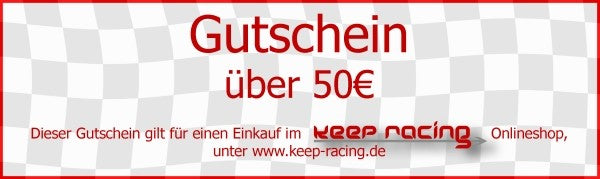 Bon d'achat keep-racing d'une valeur de 50 euros