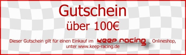 Bon d'achat keep-racing d'une valeur de 100 euros