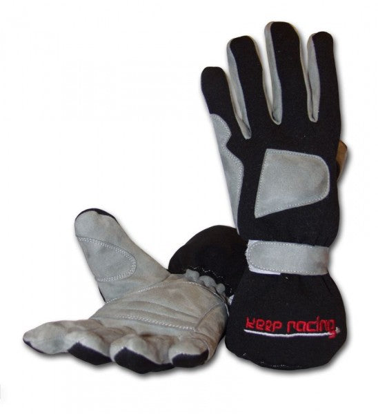 ABVERKAUF: keep-racing® Handschuhe GRIP, für Kart- & Motorsport, schwarz, Größe 1 - 12