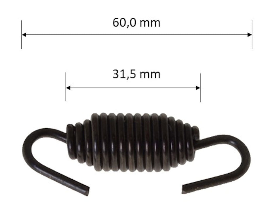 Spezial Auspufffeder, 60mm, schwarz, extra hart
