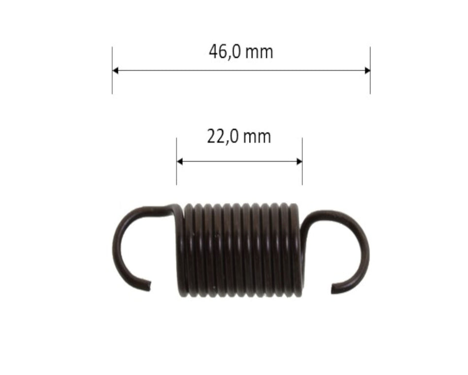 Auspufffeder, 46mm, gehärtet, schwarz