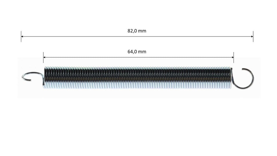 Rückholfeder für Gaspedal, Bremspedal, L=82mm, Ø10mm (z.B. CRG)