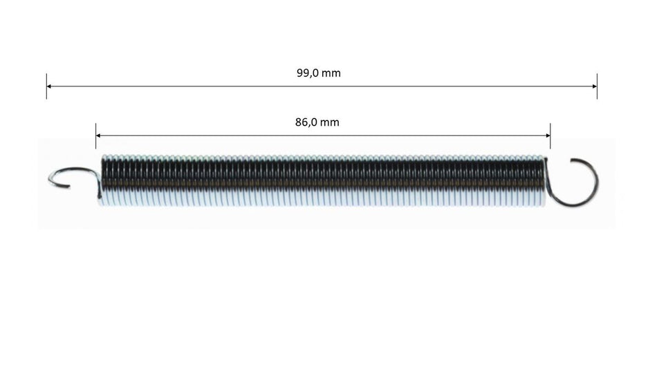 Rückholfeder für Gaspedal, Bremspedal, L=99mm, Ø8mm (z.B. CRG)