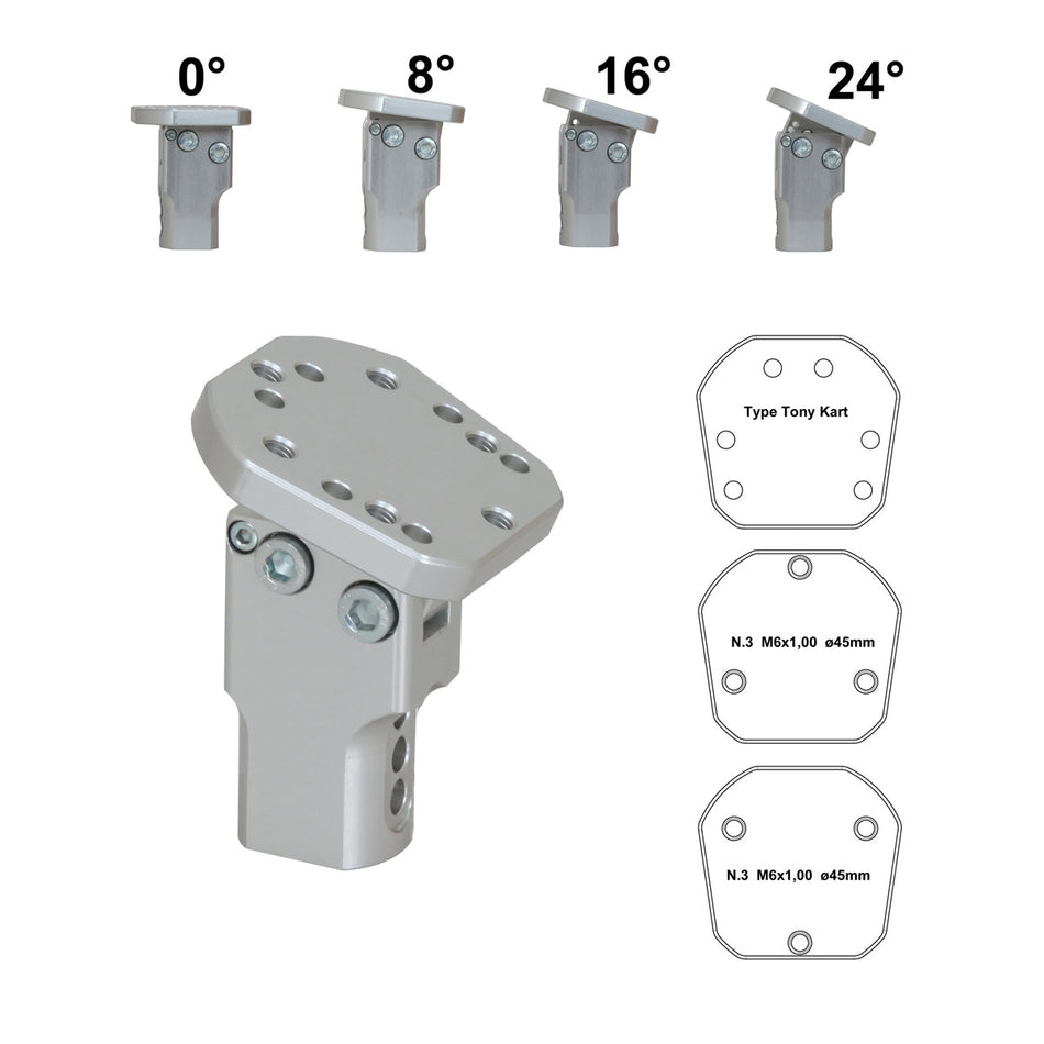 Aluminium Lenkradaufnahme, Lenkradnabe einstellbar, kurz, eloxiert