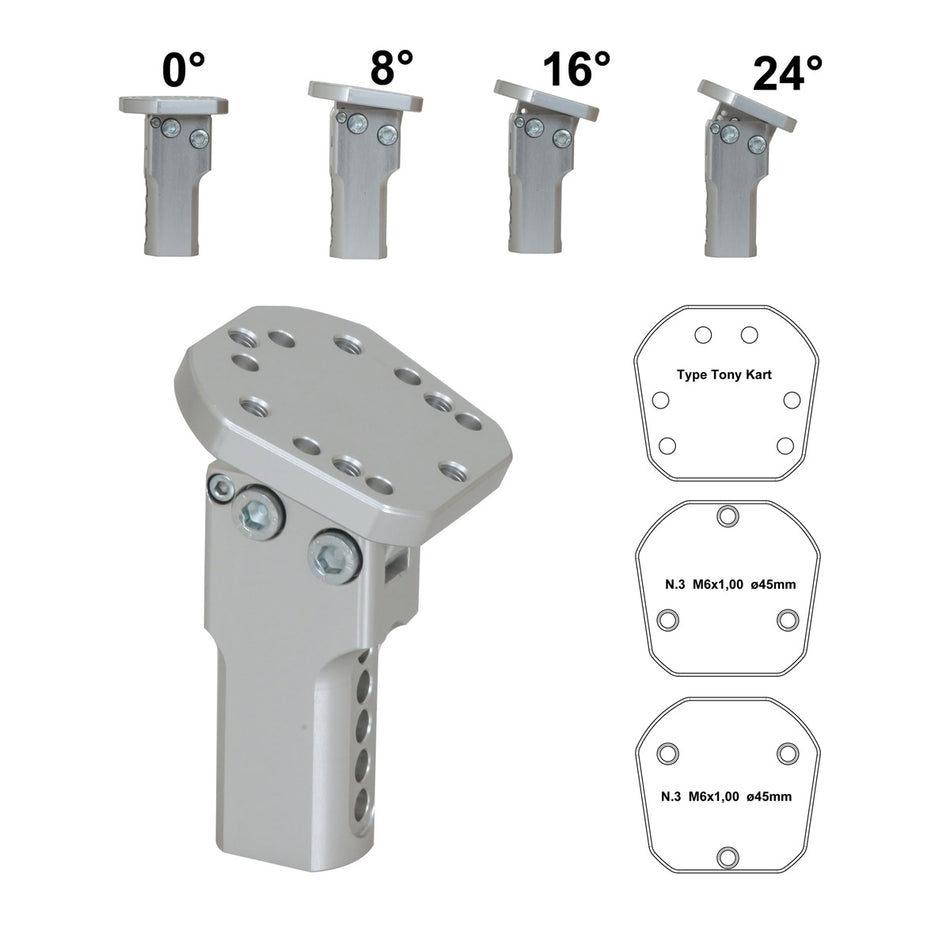 Aluminium Lenkradaufnahme, Lenkradnabe einstellbar, lang, eloxiert