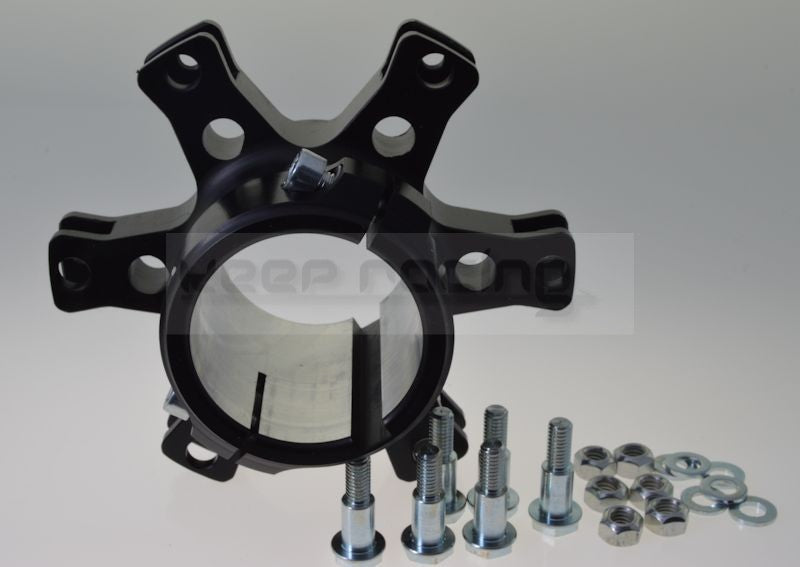Bremsscheibenaufnahme Floating, Aluminium, für 50mm Achse, schwarz eloxiert