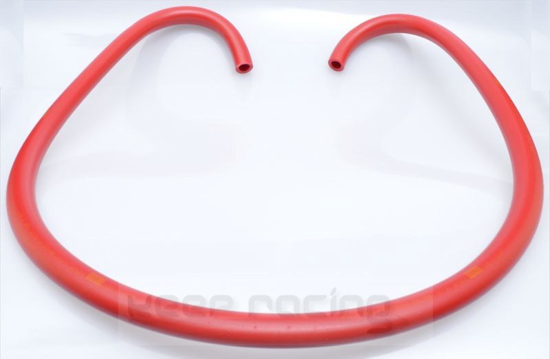 Silikon (SIRFLON) Kühlwasserschlauch bis 140 Grad Celsius, rot, 2 Bögen, 90 Grad, 120cm