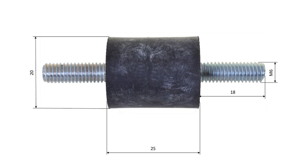 Silentblock, Gummimetalllager, Gummipuffer M6, (5922)