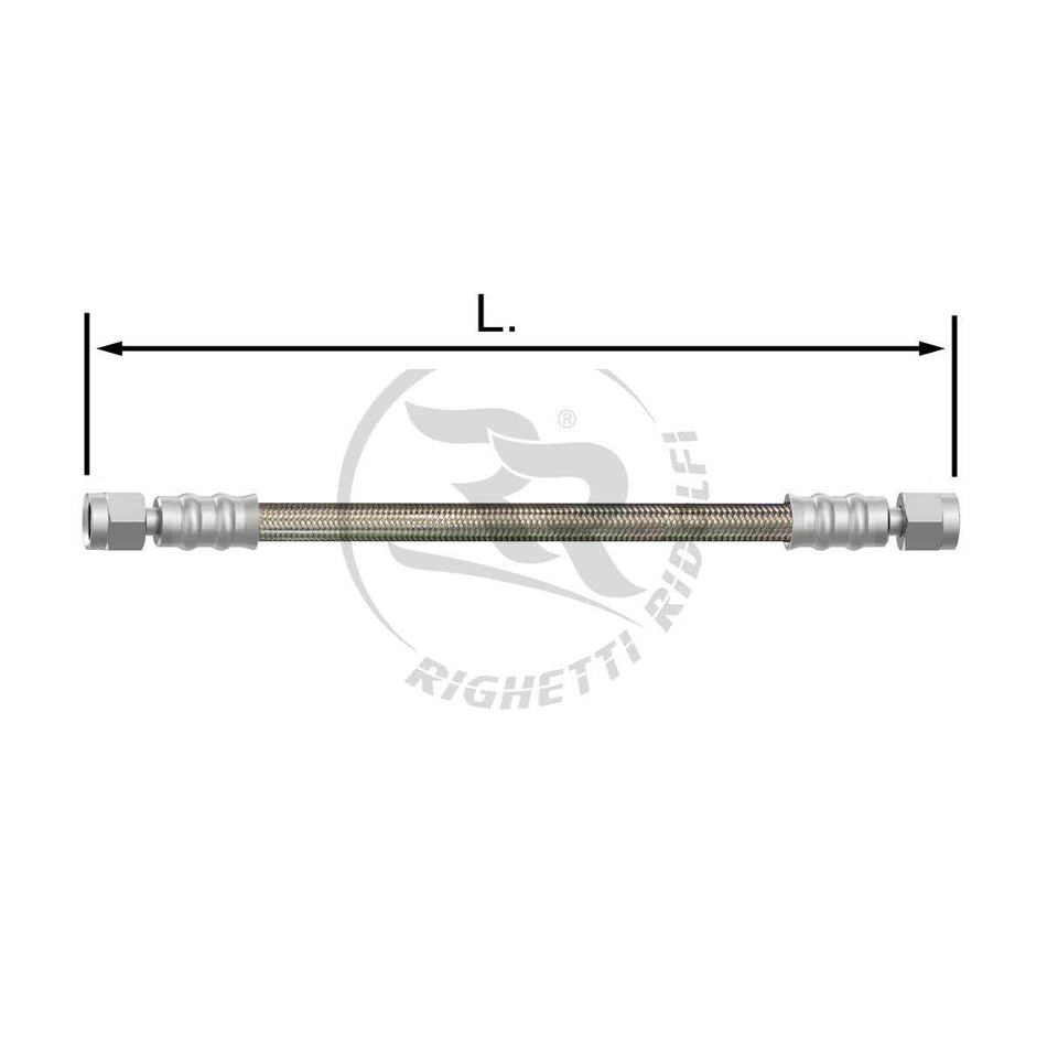 Stahlflex Bremsleitung, Inox, transparent überzogen, Länge: 70cm bis 95cm