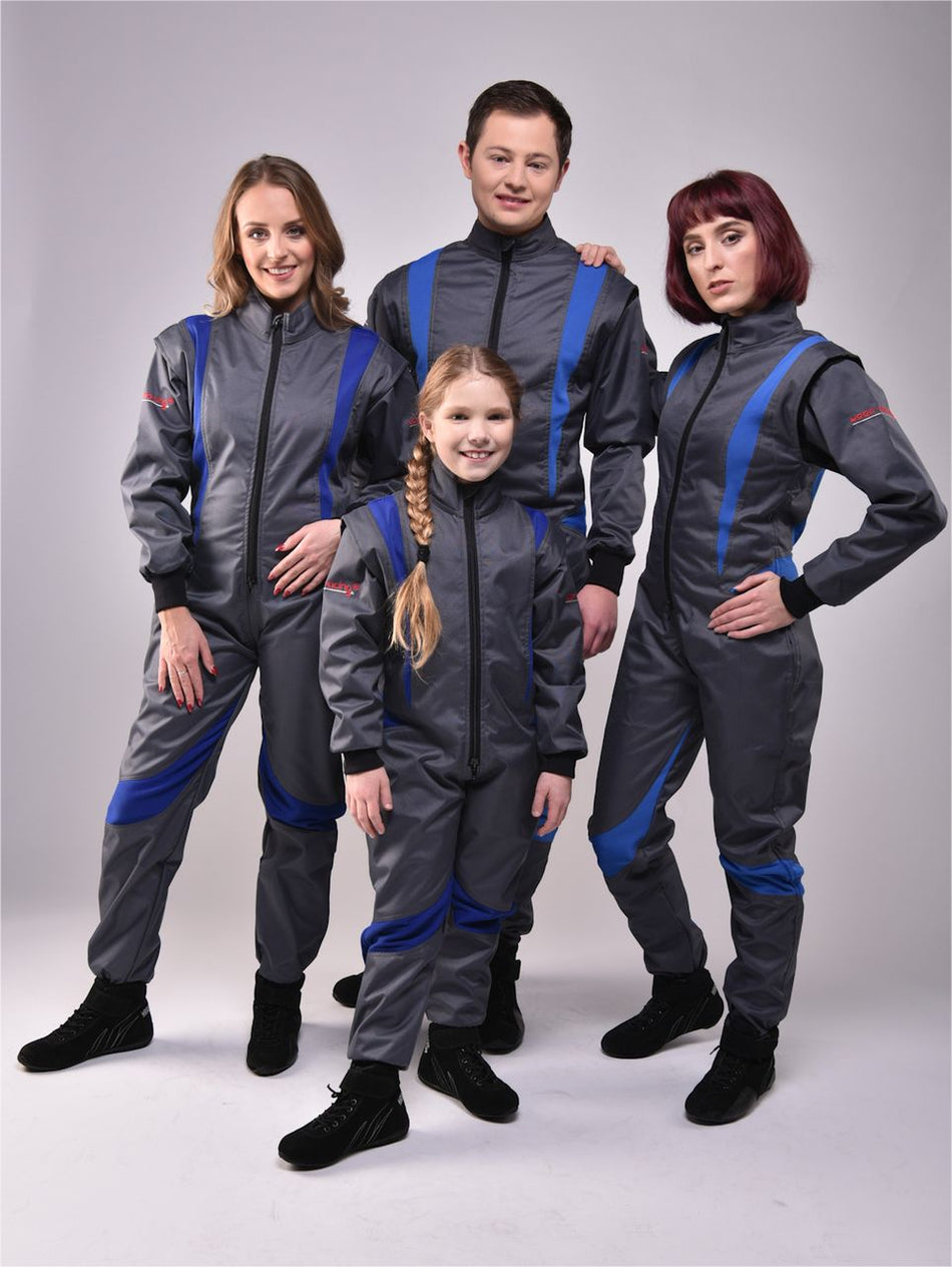 ABVERKAUF: Kart- & Motorsportoverall, Modell CRUISER FLEX, anthrazit/blau, keep-racing®