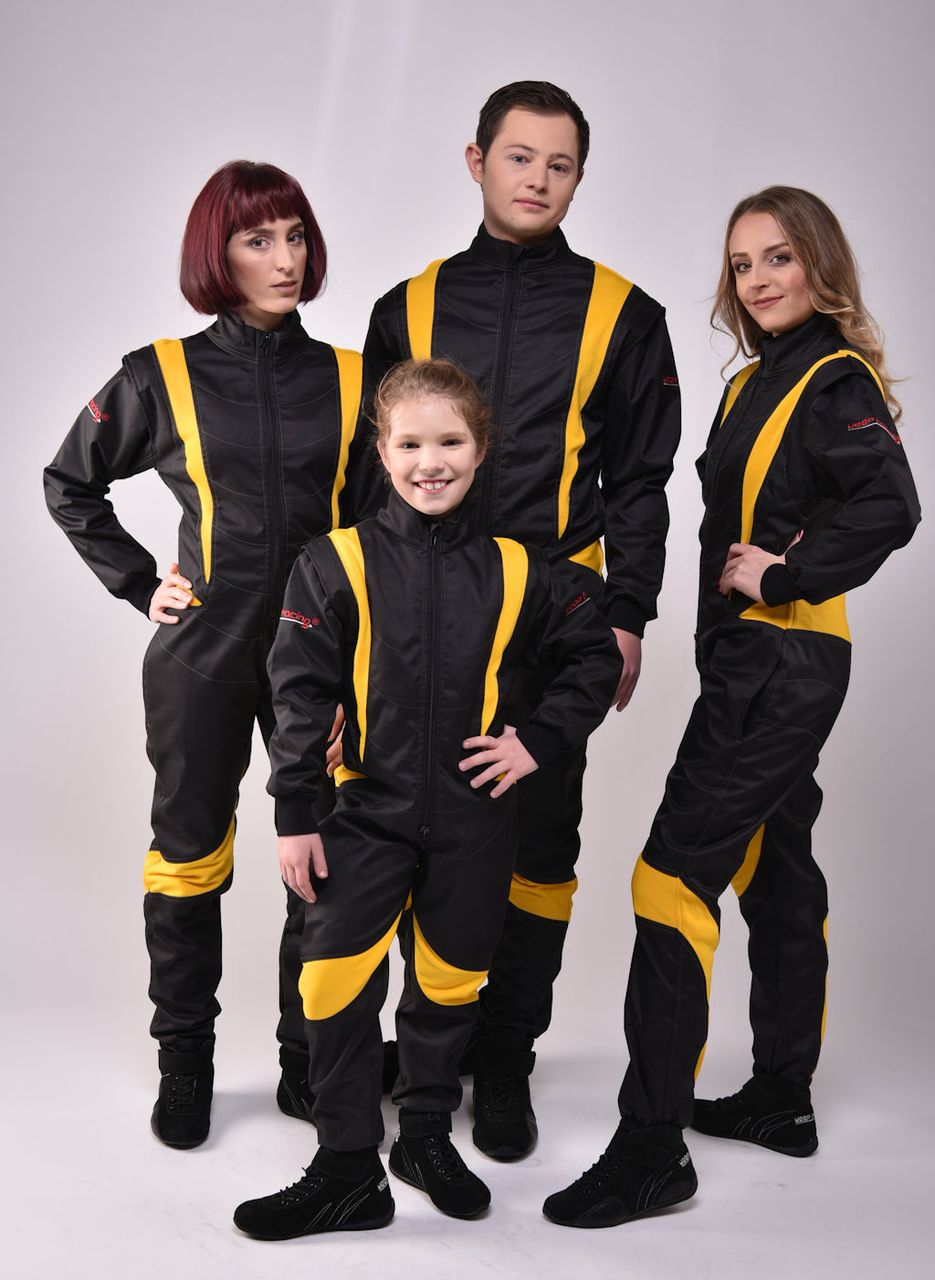 ABVERKAUF: Kart- & Motorsportoverall, Modell CRUISER FLEX, schwarz/gelb, keep-racing®