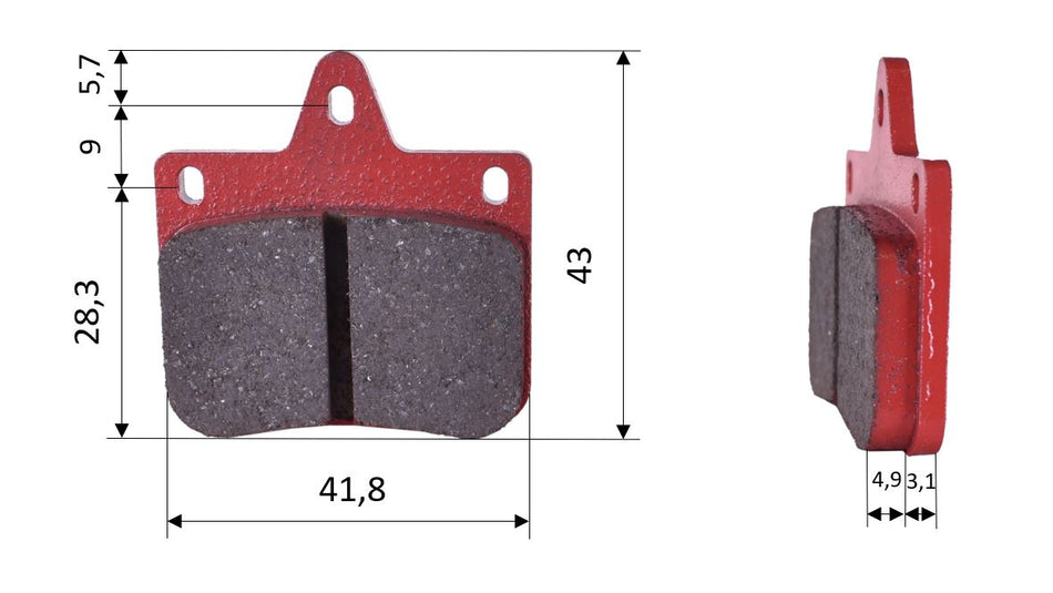 Satz Bremsbeläge (2 Stück), passend für CRG VEN-04 & VEN-06, vorne (526)