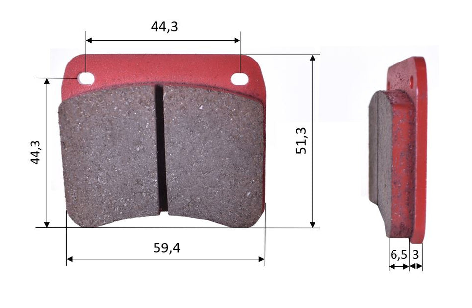 Satz Bremsbeläge (2 Stück), passend für Kelgate/Kart Komponents, hinten (503)