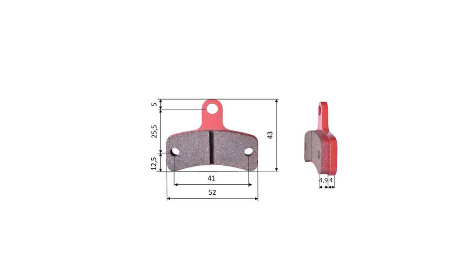 Satz Bremsbeläge (2 Stück), für Swiss Hutless Handbremse, vorne, (561)