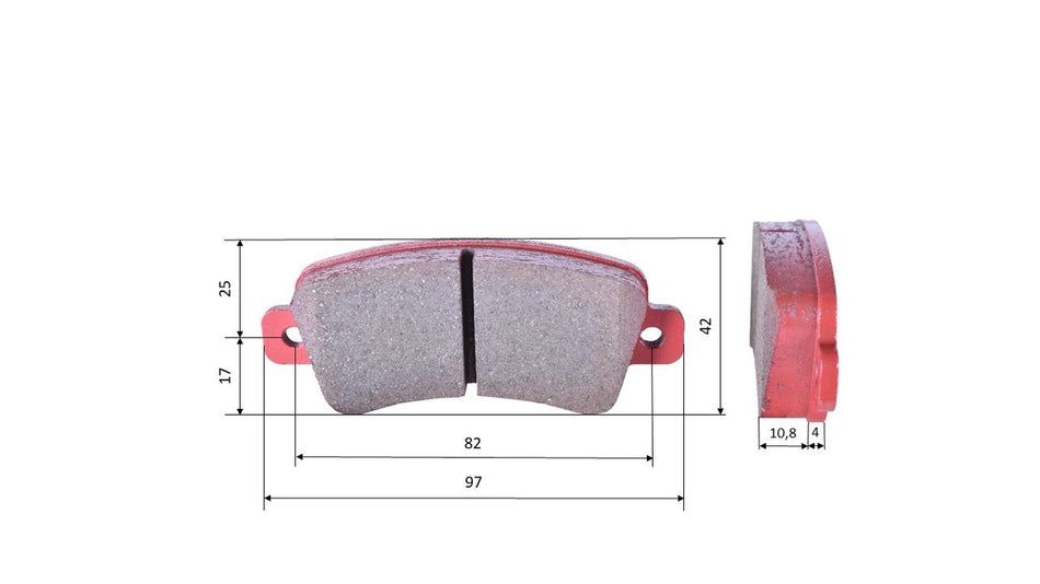Satz Bremsbeläge (2 Stück), für KART COMPONENTS, hinten (496)