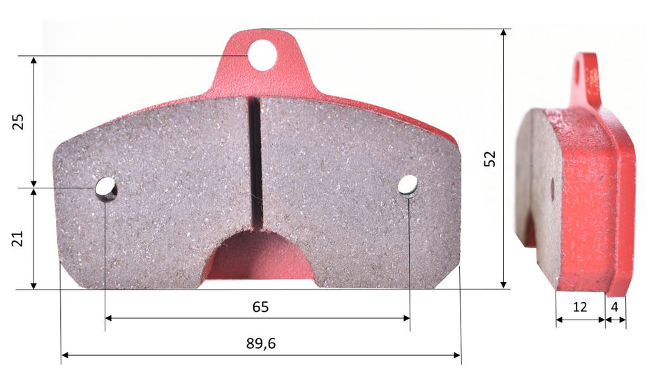 Satz Bremsbeläge (2 Stück), für KOMBI / BIREL / ERPO , 16mm stark, hinten (484)