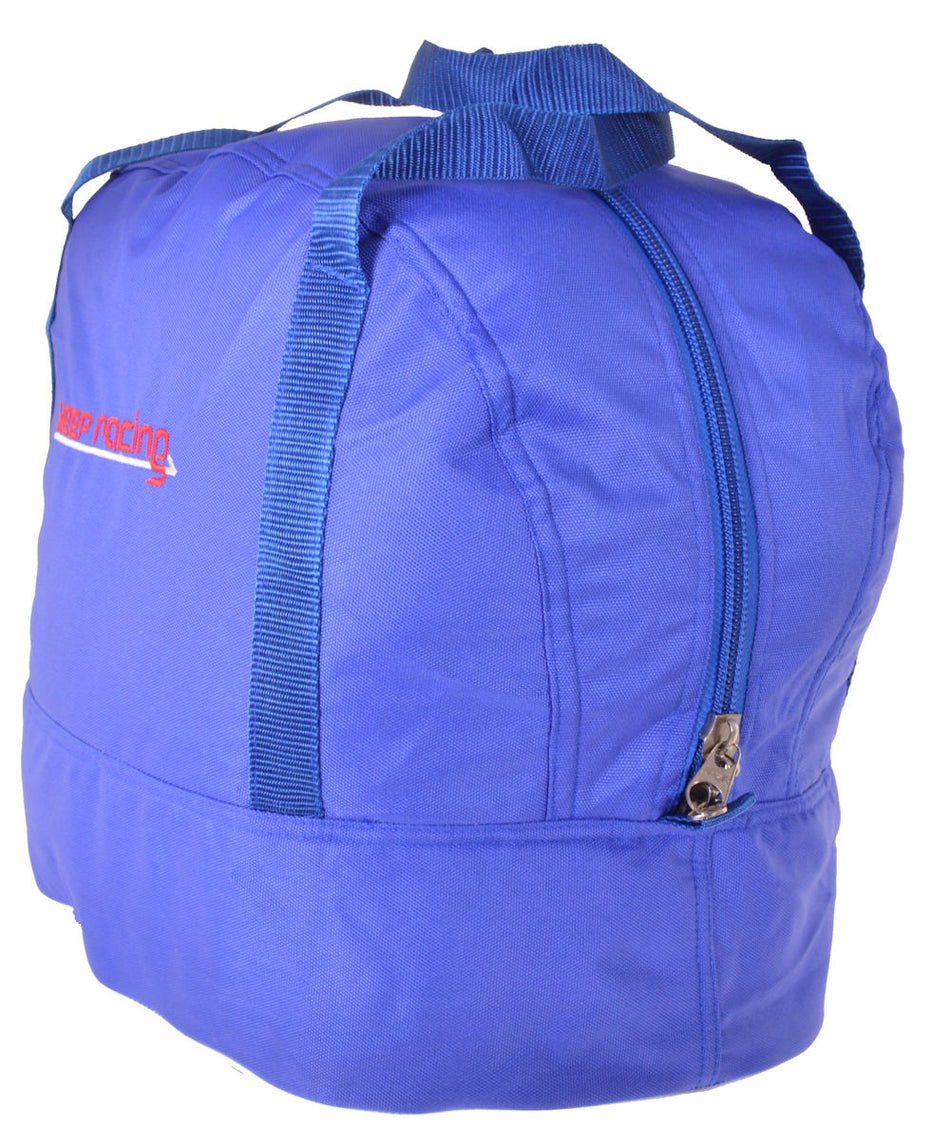 Standard Helmtasche blau, Innenfutter weiß, Reißverschluss