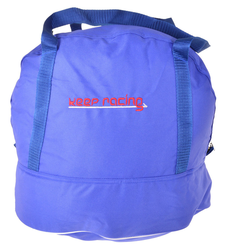 Standard Helmtasche blau, Innenfutter weiß, Reißverschluss