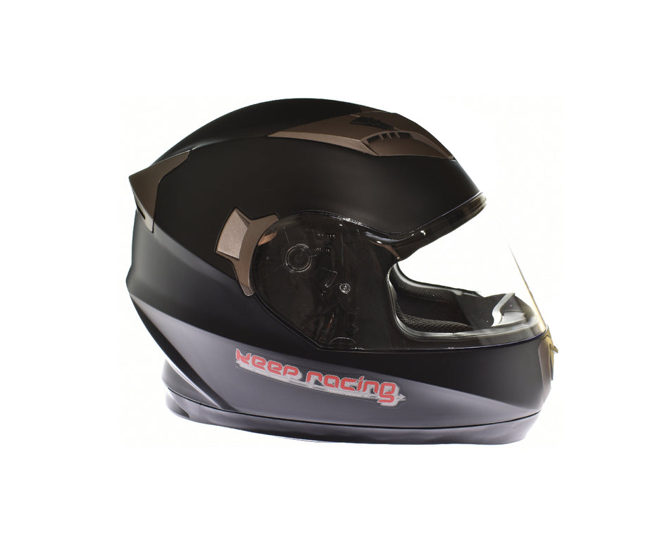 keep-racing® Motorsporthelm AIR, Größe XS - XL, schwarz matt, ECE / 22-05, DOT FMVSS 218, NBR 7471