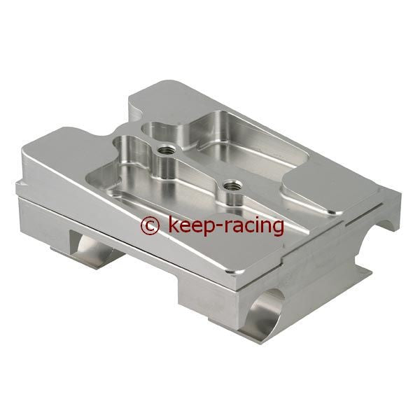 Aluminium Motorbock, komplett für 32mm Rahmen, 92mm Abstand, silber eloxiert