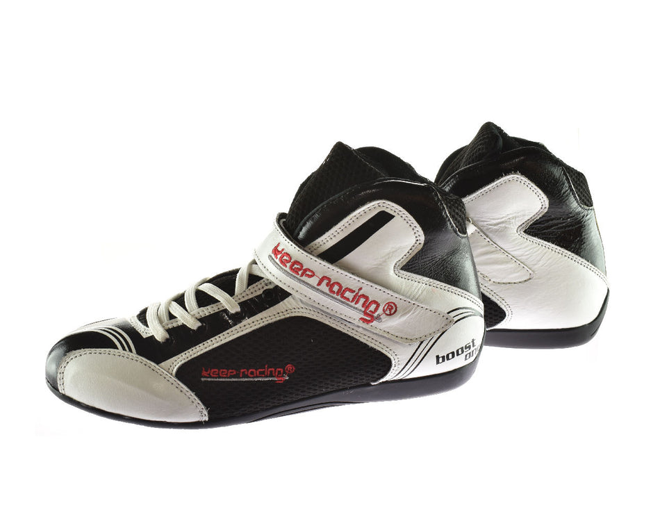 Sportschuh keep-racing®, BOOST ONE, weiß / schwarz, Leder, Größe 34 - 49