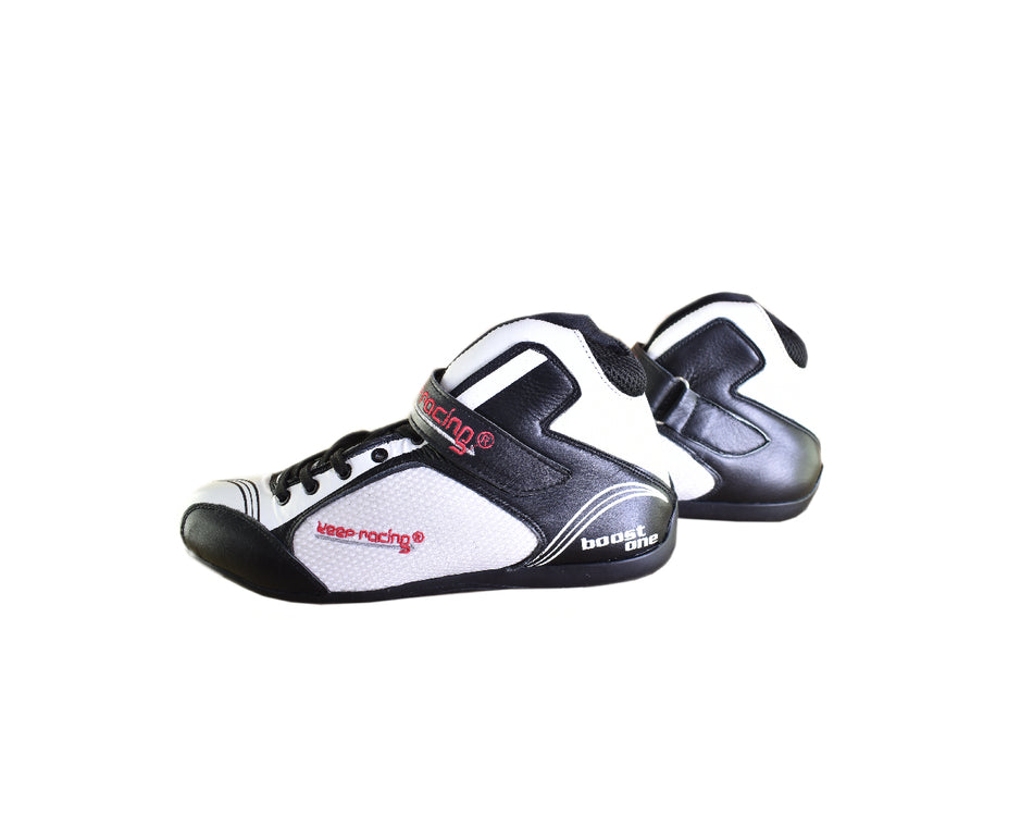Sportschuh keep-racing®, BOOST ONE, schwarz / weiß, Leder, Größe 34 - 49