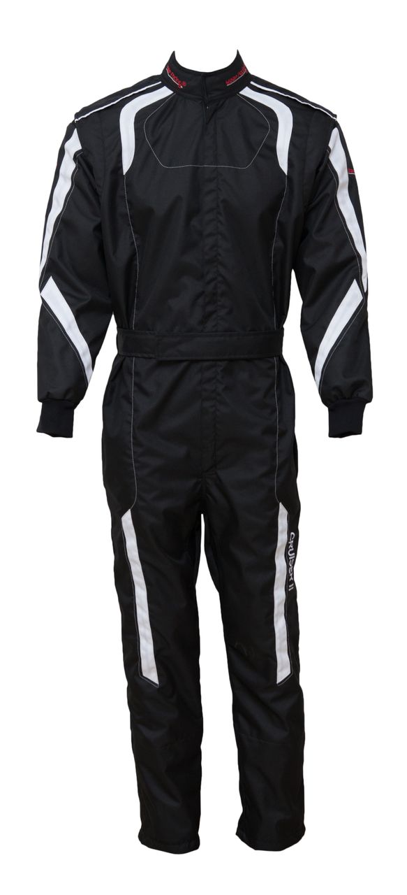 Kart- & Motorsportoverall, Modell CRUISER II, schwarz/weiß, keep-racing®