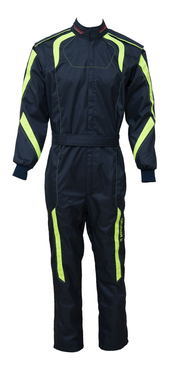 Kart- & Motorsportoverall, Modell CRUISER II, navy blue/lime, keep-racing®