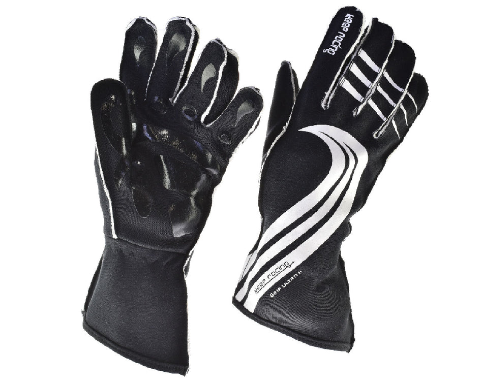 GRIP ULTRA II Motorsport Handschuhe, keep-racing®, schwarz/weiß, Größen 4XS - 3XL