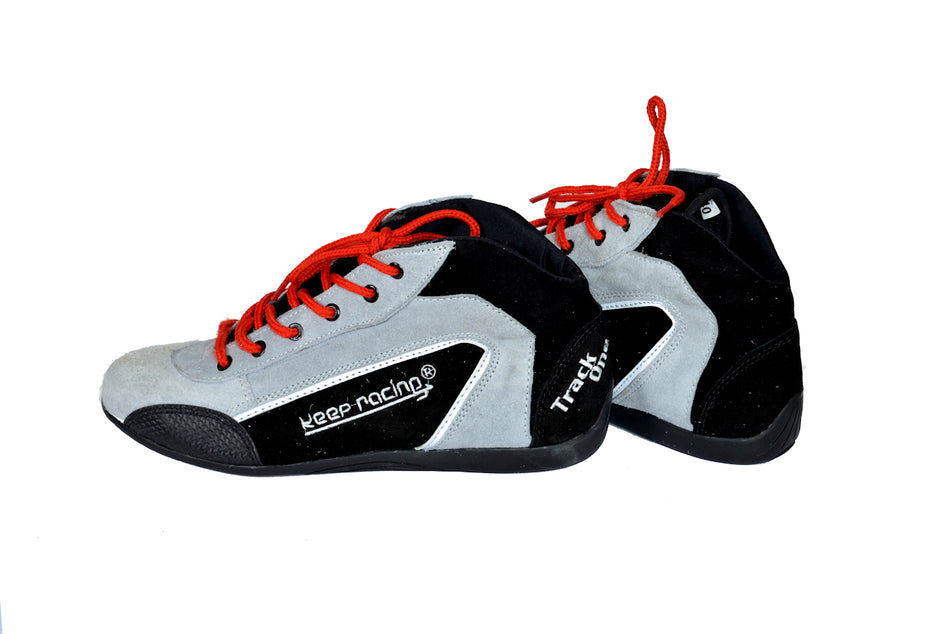 Kartschuhe keep-racing, Modell TRACK ONE, grau, Leder, Größe 34 - 49