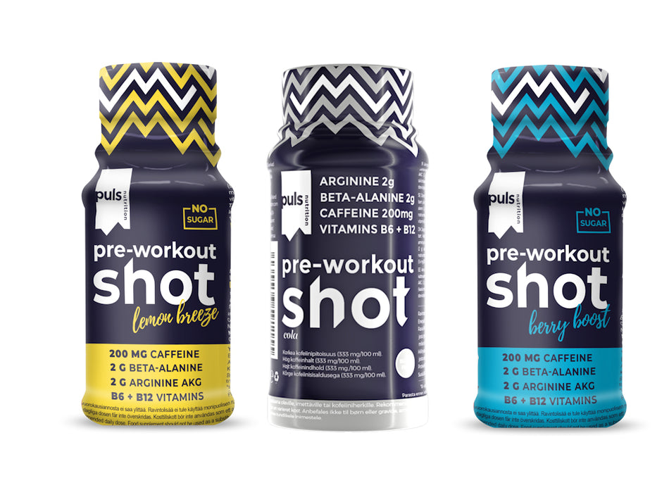 PULS Shot PWO Booster, Flavors: Berry, Lemon, or Cola