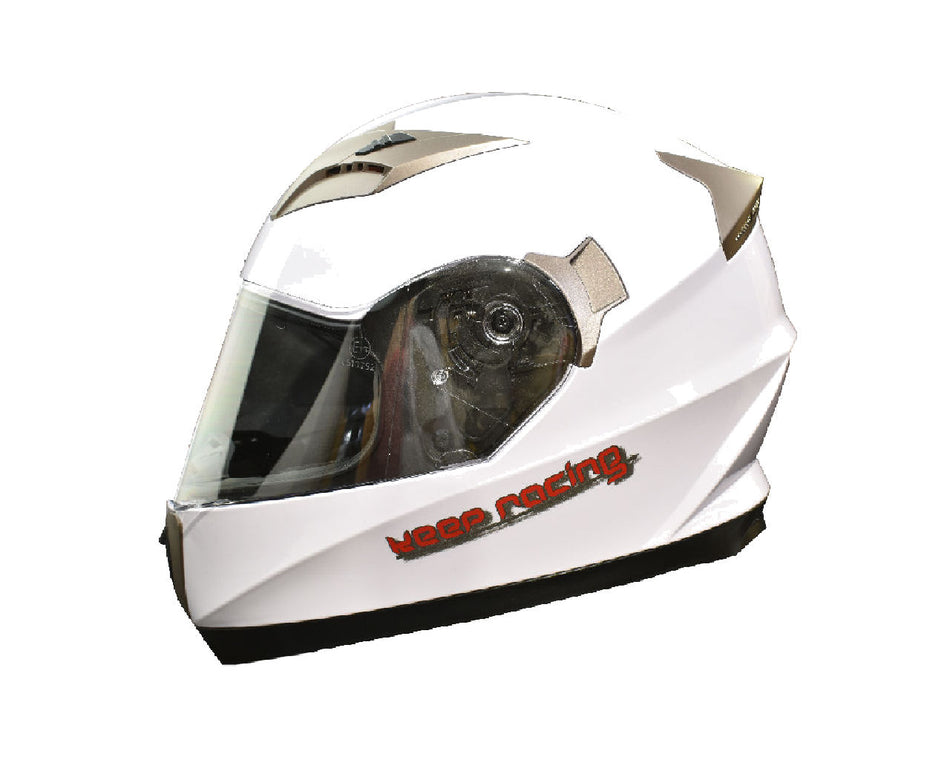 keep-racing® Motorsporthelm AIR, Größe XS - XL, weiß, ECE / 22-05, DOT FMVSS 218, NBR 7471