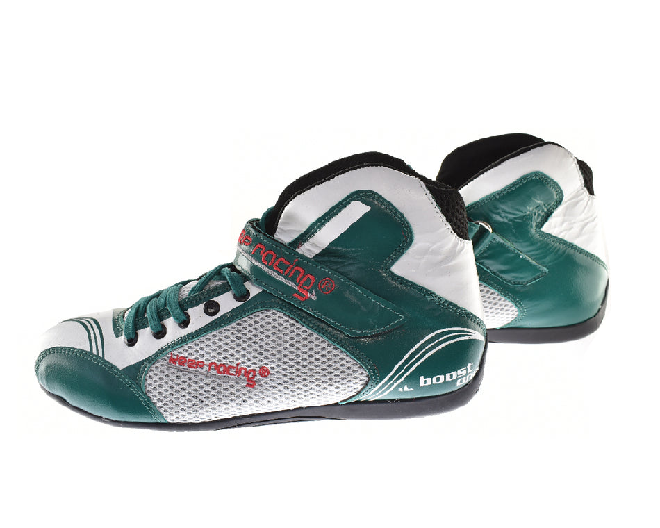 Sportschuh keep-racing®, BOOST ONE, grün / weiß, Leder, Größe 34 - 49