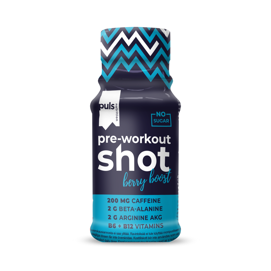 PULS Shot PWO Booster, Flavors: Berry, Lemon, or Cola