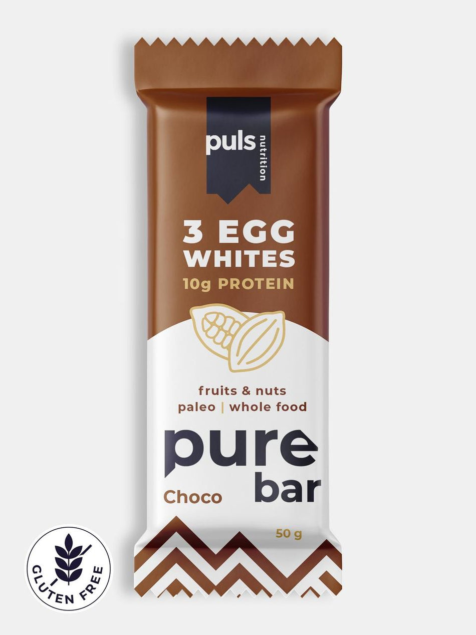 PULS PURE Protein Bar, Flavor: Chocolate or Peanut Butter, 50g