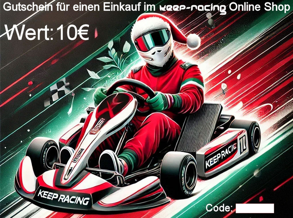 Bon d'achat de Noël keep-racing, d'une valeur de 10 euros