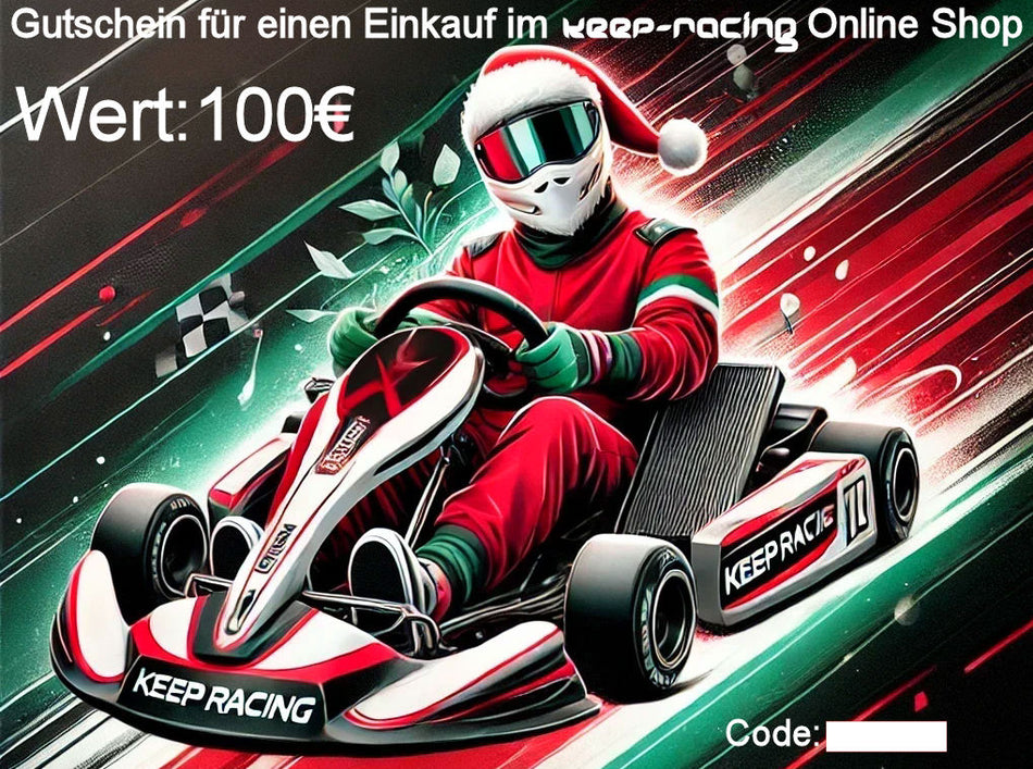 Bon cadeau de Noël keep-racing, d'une valeur de 100 euros