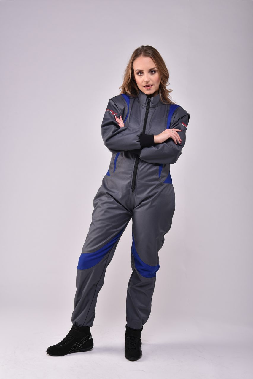 ABVERKAUF: Kart- & Motorsportoverall, Modell CRUISER FLEX, anthrazit/blau, keep-racing®