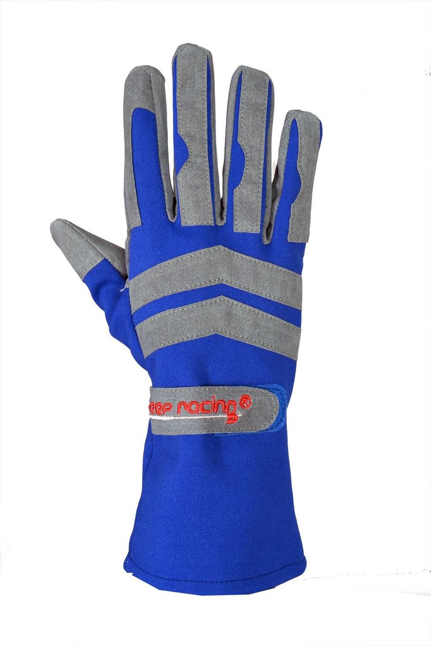 GRIP II Motorsport Handschuhe, Kart Handschuhe, keep-racing®, blau Größe 4XS - 2XL