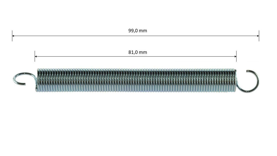 Rückholfeder für Gaspedal, Bremspedal, L=99mm, Ø10mm