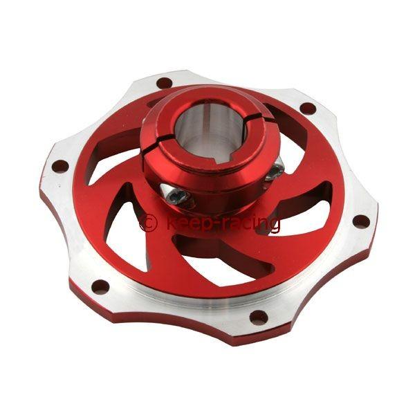Bremsscheibenaufnahme, Aluminium, für 25mm Achse, rot eloxiert