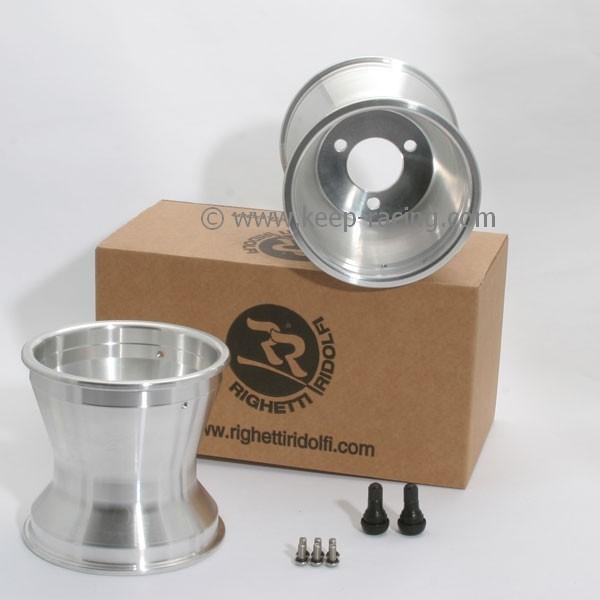 5 Zoll Aluminiumfelgen, Satz (2 Stück), 130mm, Felgensicherung, 58mm Lochabstand