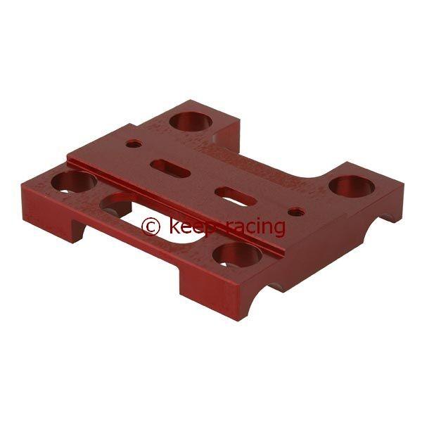 Motor mount base plate, 30 mm x 92 mm, red anodized
