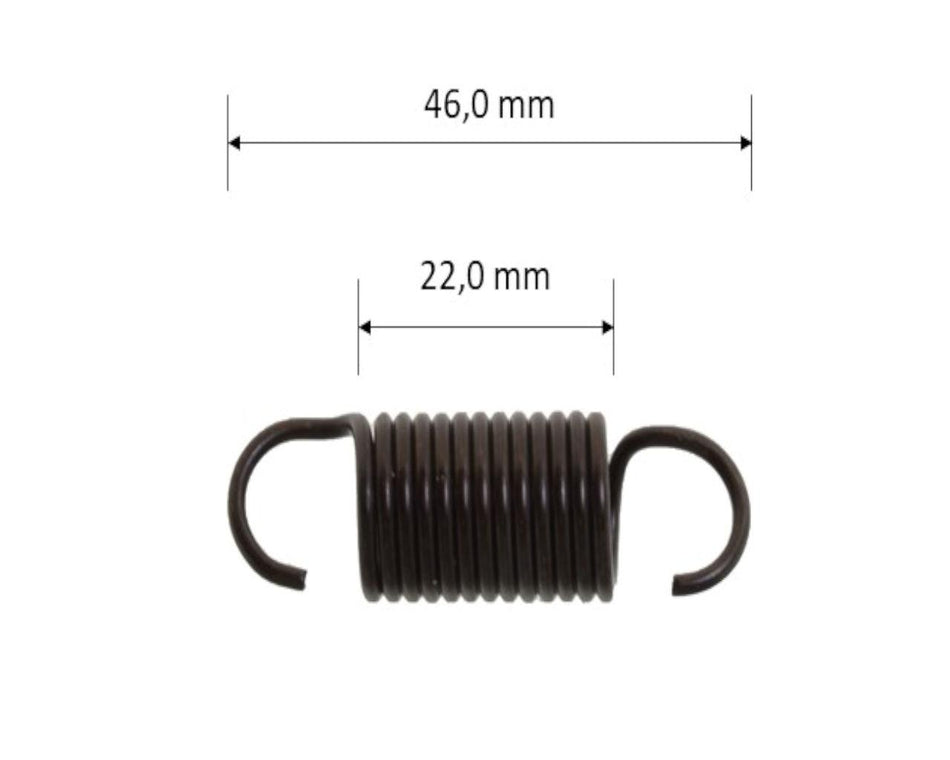 Auspufffeder, 46mm, gehärtet, schwarz