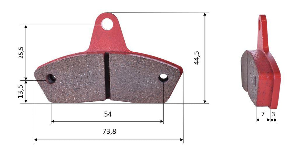 Set of brake pads (2 pieces), for SKM, Haase, front, (487)