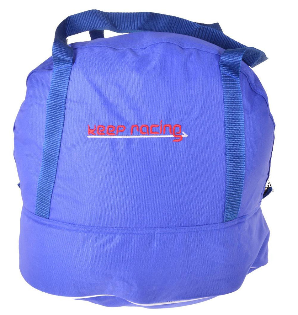 Standard Helmtasche blau, Innenfutter weiß, Reißverschluss