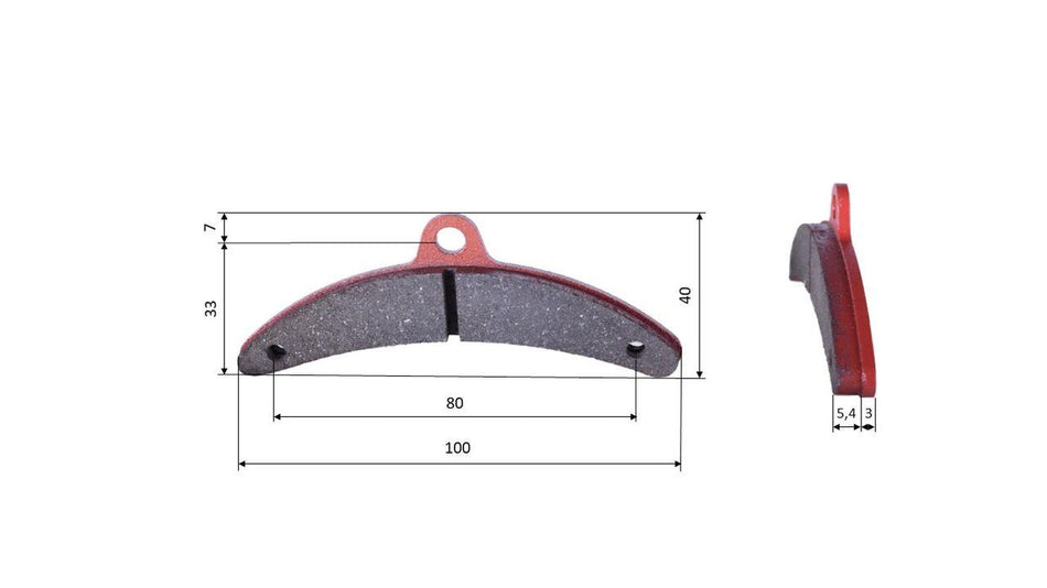 Satz Bremsbeläge (2 Stück), für Birel Handbremse, vorne (529)