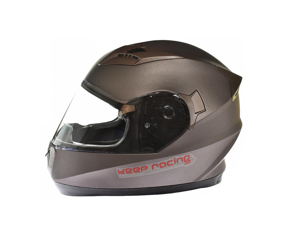 keep-racing® Motorsporthelm AIR, Größe XS-XL, silber, ECE / 22-05, DOT FMVSS 218, NBR 7471