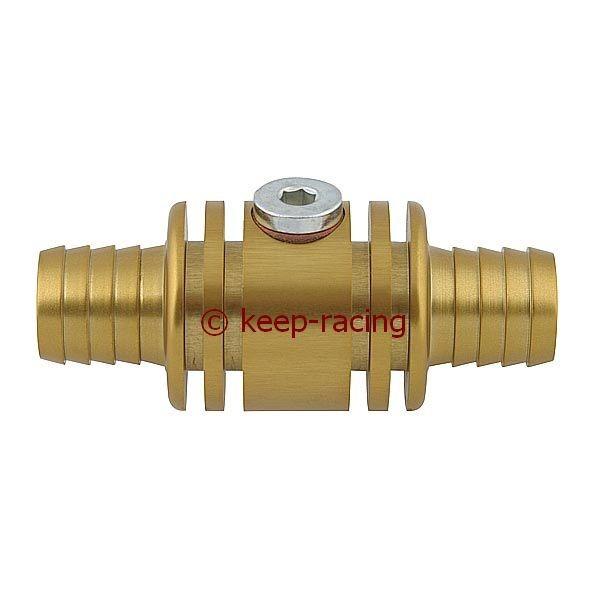 Adapter / Anschlußstück für Wassersonde (M10x1mm), Aluminium, gold eloxiert